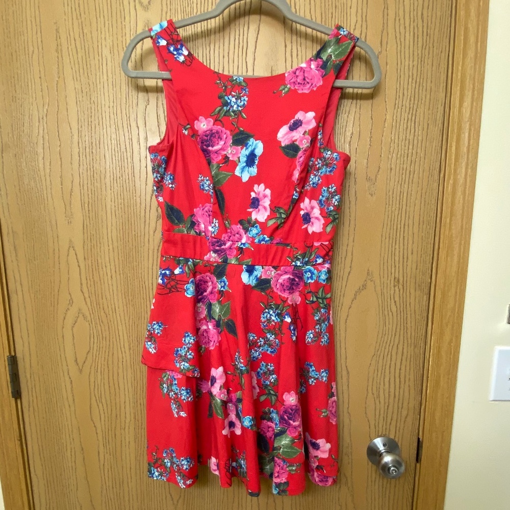 Speechless Red Floral Dress
